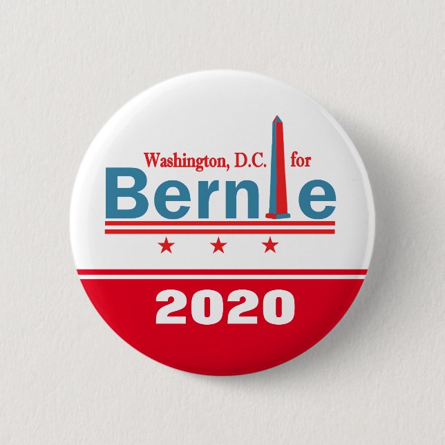 Bóton Redondo 5.08cm Washington, D.C. para Bernie 2020 (Frente)