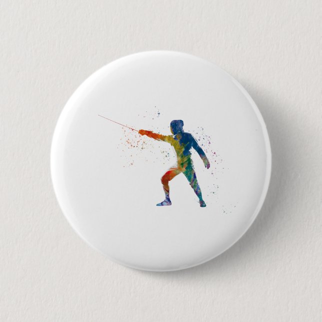 Bóton Redondo 5.08cm watercolor fencing (Frente)