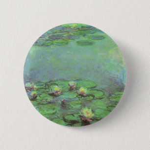 Bóton Redondo 5.08cm Waterlilies por Claude Monet, impressionismo do