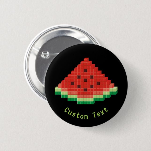 Bóton Redondo 5.08cm Watermelon Pixel Art (Frente & Verso)