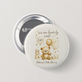Bóton Redondo 5.08cm We Can Bearly Wait Baby Shower Invitation