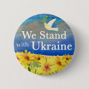 Bóton Redondo 5.08cm WE STAND WITH UKRAINE Button