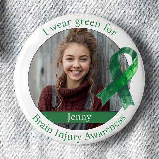 Bóton Redondo 5.08cm Wear Green for Brain Injury Awareness Photo