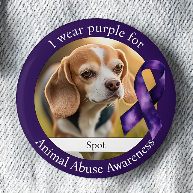 Bóton Redondo 5.08cm Wear Purple for Animal Abuse Awareness Photo (Criador carregado)