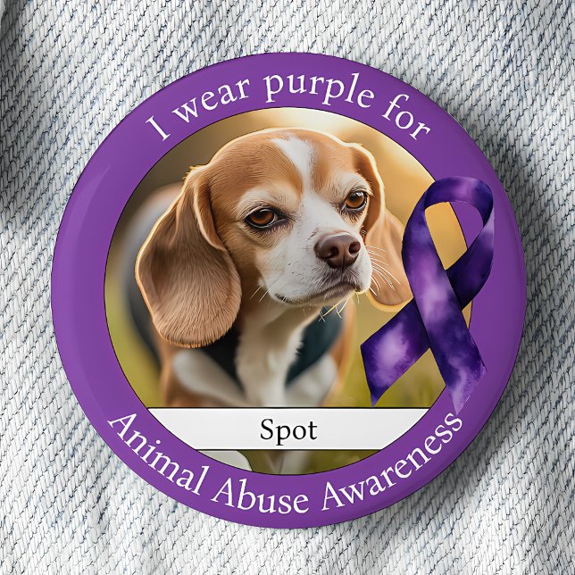 Bóton Redondo 5.08cm Wear Purple for Animal Abuse Awareness Photo (Criador carregado)