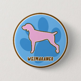 Bóton Redondo 5.08cm Weimaraner na moda