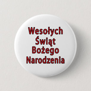 Bóton Redondo 5.08cm Wesolych Swiat Bozego Narodzenia