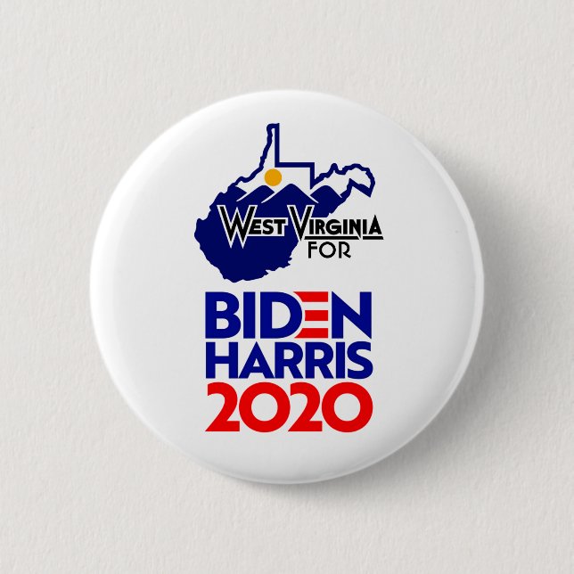 Bóton Redondo 5.08cm West Virginia para Biden Harris 2020 (Frente)