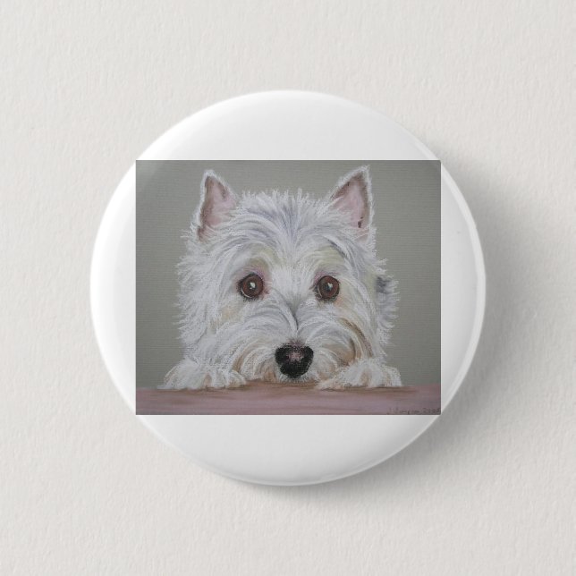 Bóton Redondo 5.08cm Westie (Frente)