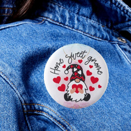 Bóton Redondo 5.08cm Whimsical Abode: Botão Gnome do Home Sweet