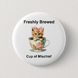 Bóton Redondo 5.08cm Whimsical Cat