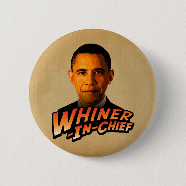 Bóton Redondo 5.08cm Whiner-Em-Chefe de Barack Obama (Frente)