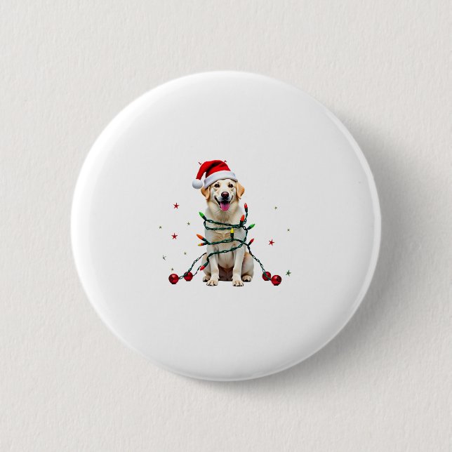 Bóton Redondo 5.08cm White Boxer Dog Ugly Christmas Sweater Funny Xmas  (Frente)