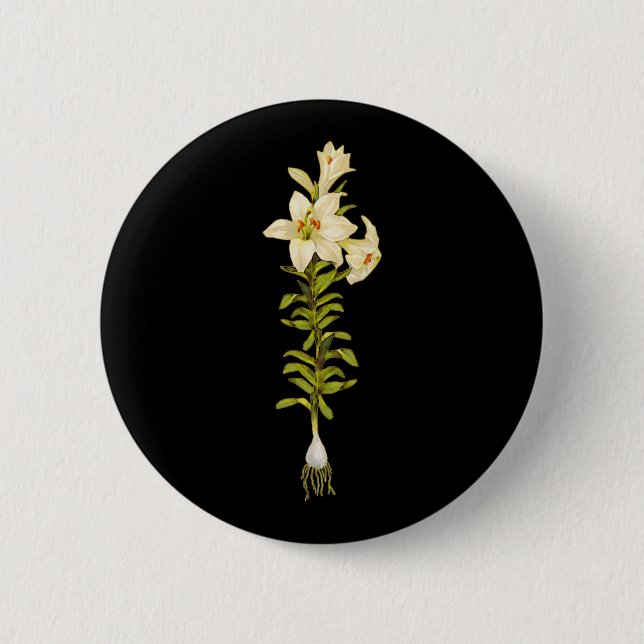 Bóton Redondo 5.08cm White Lily (Frente)