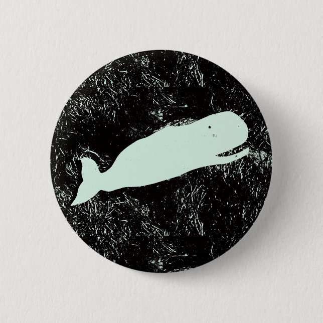 Bóton Redondo 5.08cm white whale button (Frente)