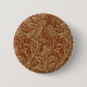 Bóton Redondo 5.08cm William Morris Arcadia Jardim Floral Flor Classi
