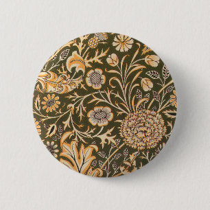 Bóton Redondo 5.08cm William Morris Cherwell Wallpaper Pattern