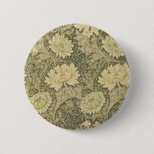 Bóton Redondo 5.08cm William Morris Chrysantemum Soft Floral Design