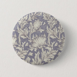 Bóton Redondo 5.08cm William Morris Horn Poppy Classic Floral