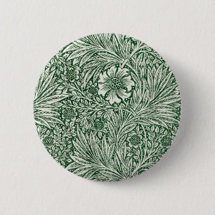 Bóton Redondo 5.08cm william morris marigold flor verde floral