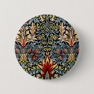 Bóton Redondo 5.08cm William Morris Snakeshead Padrão Floral