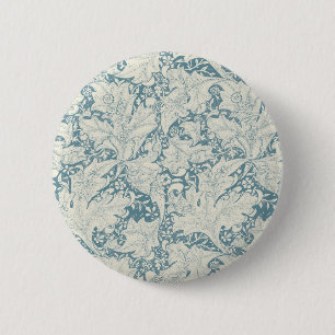 Bóton Redondo 5.08cm William Morris Wallflower Blue damask