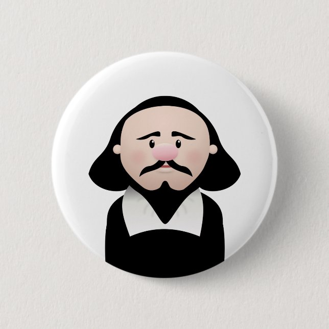 Bóton Redondo 5.08cm William Shakespeare (Frente)