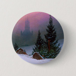 Bóton Redondo 5.08cm Winter Landscape Caspar David Friedrich
