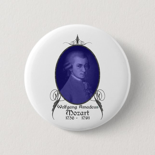 Bóton Redondo 5.08cm Wolfgang Amadeus Mozart (Frente)