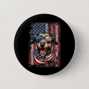 Bóton Redondo 5.08cm Wolfhound Dog Nos Prende Bandeira 4 De Julho Patri