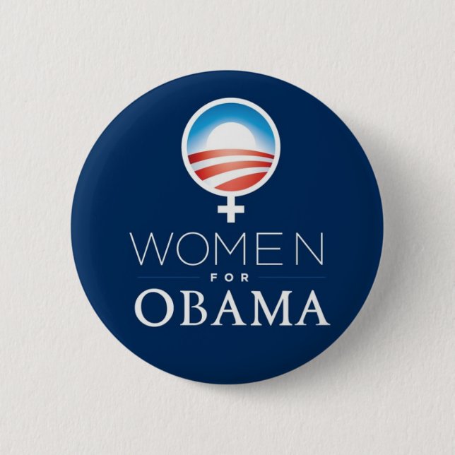 Bóton Redondo 5.08cm Women_for_Obama_Button (Frente)