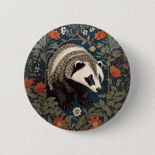 Bóton Redondo 5.08cm Woodland Badger William Morris Inspirou