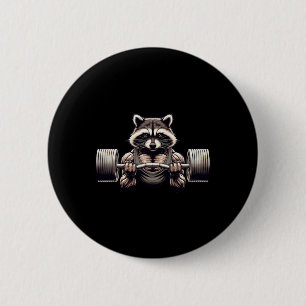 Bóton Redondo 5.08cm Workout Ripped Raccoon Gym Workout Muscled R