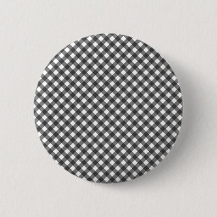 Bóton Redondo 5.08cm Xadrez Preto E Branco Clássico Diagonal