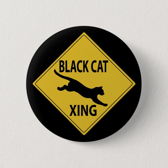 Bóton Redondo 5.08cm Xing de Gato Preto (Frente)