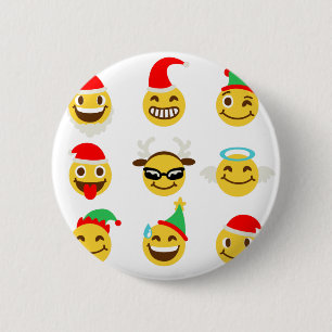 Bóton Redondo 5.08cm xmas emoji faces felizes