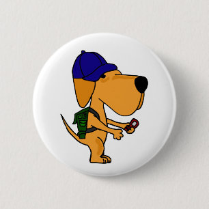 Bóton Redondo 5.08cm XX- cão amarelo de Labrador de volta aos desenhos