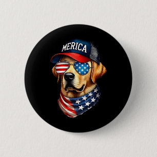 Bóton Redondo 5.08cm Yellow Labrador Retriever 4 De Julho Merica Usa F