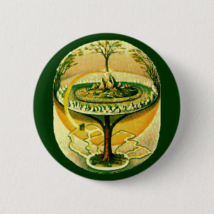 Bóton Redondo 5.08cm Yggdrasil, Árvore Da Vida