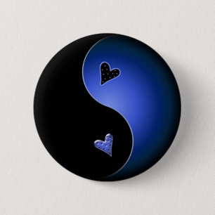 Bóton Redondo 5.08cm yin yang azul
