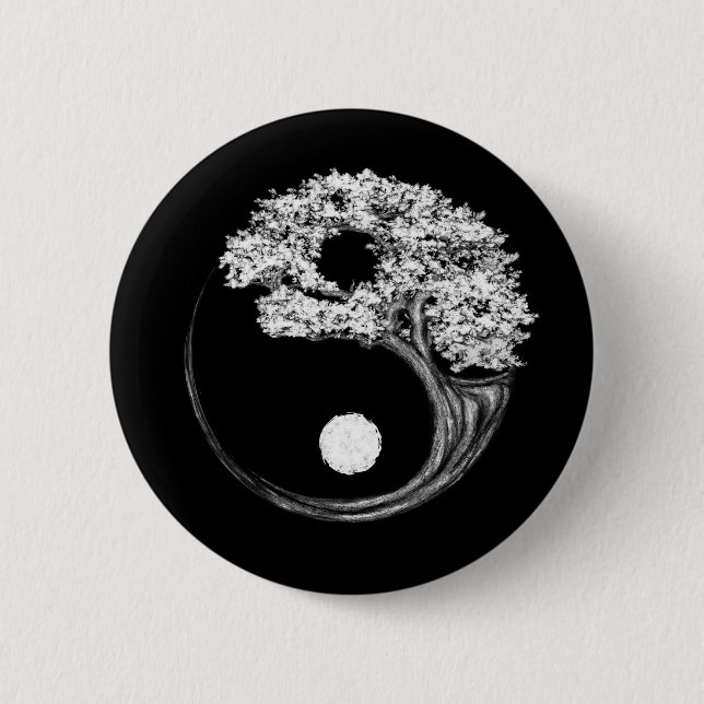 Bóton Redondo 5.08cm Yin Yang Tree (Frente)