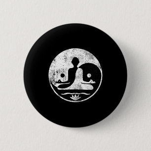 Bóton Redondo 5.08cm Yin Yang Yoga Lótus Harmonia Lança Meditação Zen G