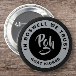 Bóton Redondo 5.08cm Yinzer Clasp Custom Black Burgh Vintage Pgh