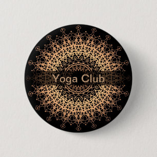 Bóton Redondo 5.08cm Yoga Center, yoga, esportes, mandala