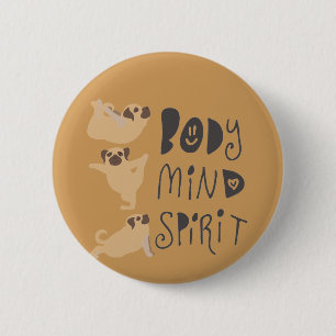 Bóton Redondo 5.08cm Yoga Pugs
