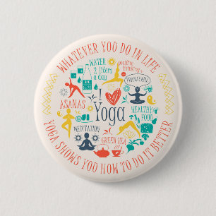 Bóton Redondo 5.08cm Yoga Quotes