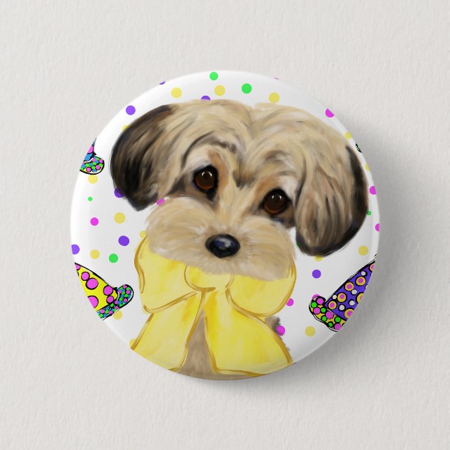 Bóton Redondo 5.08cm Yorkie Poo (Frente)