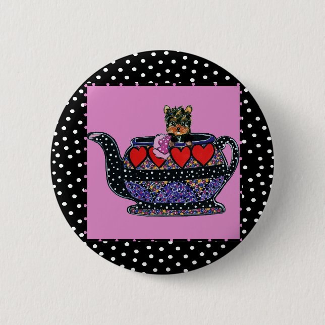 Bóton Redondo 5.08cm Yorkie Poo (Frente)