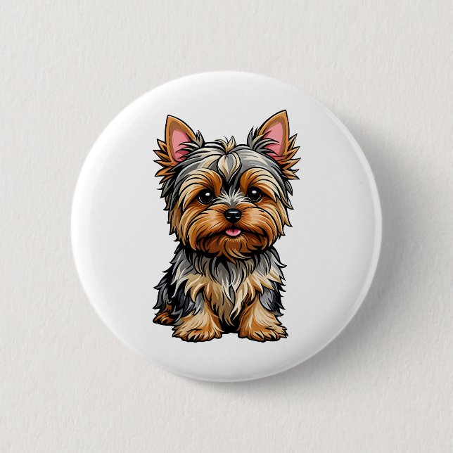Bóton Redondo 5.08cm Yorkshire Terrier (Frente)