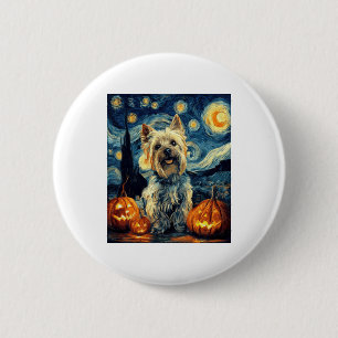 Bóton Redondo 5.08cm Yorkshire terrier Yorkie Dog de van gogh starry ni